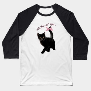 Cat with bow, coquette clothing, 90s Style T-Shirt, Pinterest Aesthetic Clothing, Cat lover Baseball T-Shirt